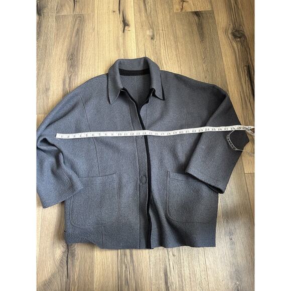 Babette Size Medium Boiled Wool Long Sweater Jacket Snap Closure Lagenlook - Picture 5 of 8